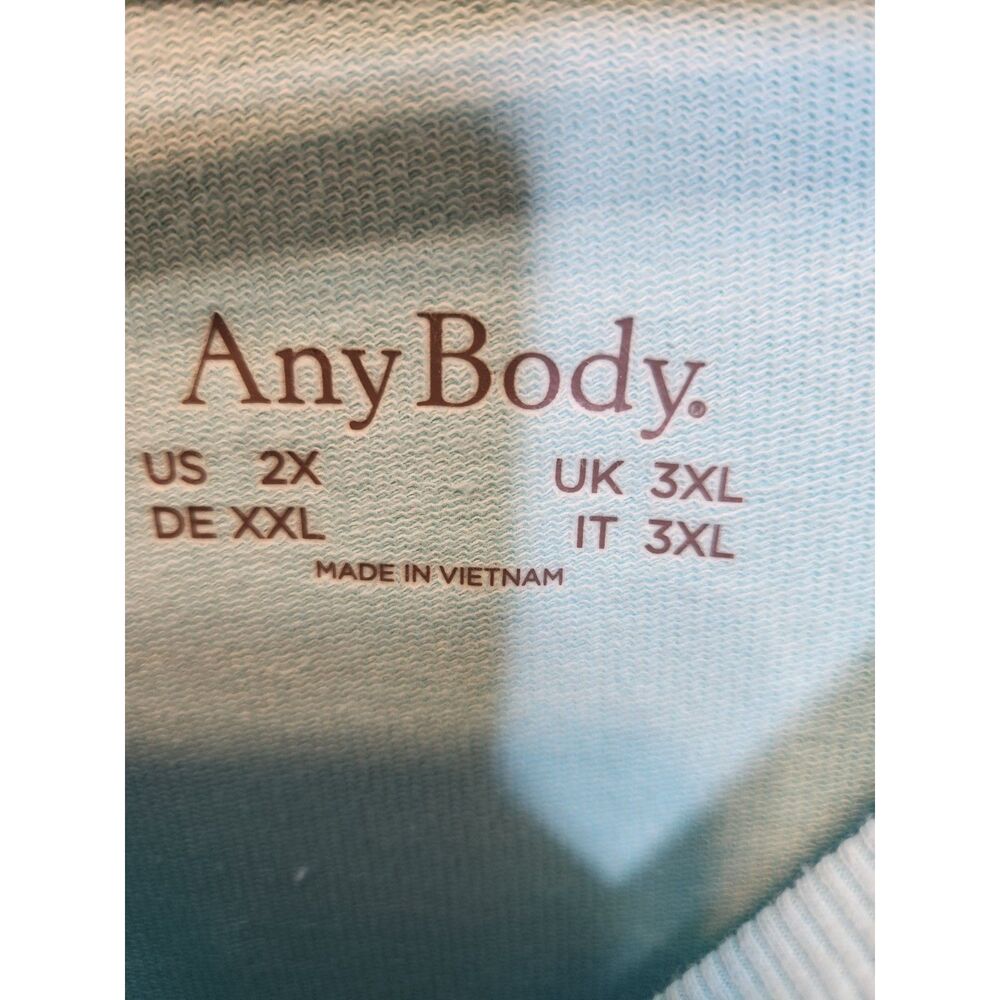 AnyBody Light Blue Lounge Pajama 2 piece Set Women's Size Top 2XL Bottom1XT - Picture 5 of 8